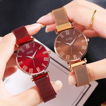 Doamnelor Ceasuri de Lux Cuarț Femei Femei Femei Ceas Ceas de mână Elegant Magnetic Plasă de Oțel Ceas reloj mujer 2020 saati