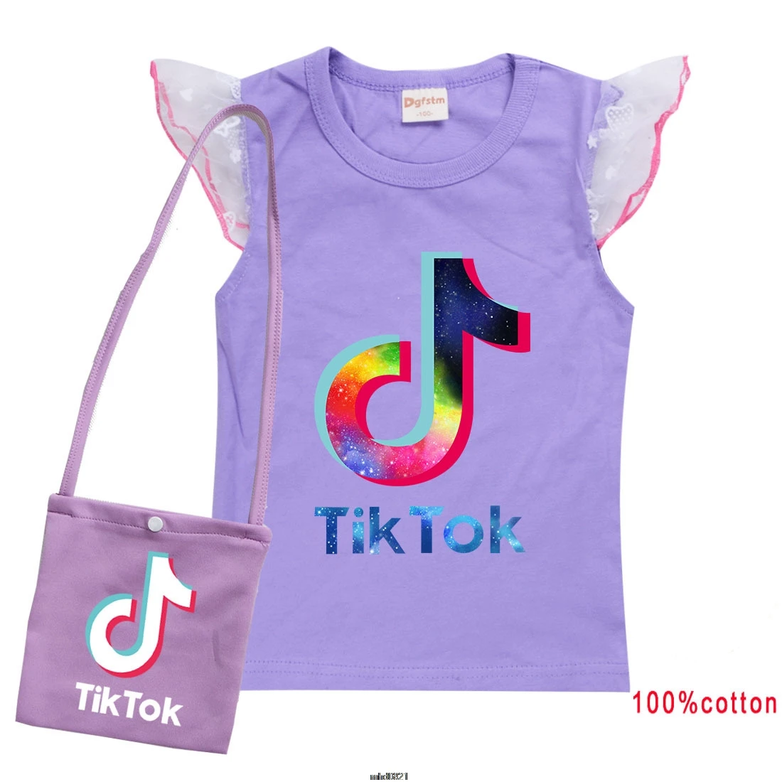 Moda Desene animate Tik Tok T-shirt pentru Copii, fete și Băieți Mâneci Scurte Teuri +Sac de pat Copii Bumbac Pentru Fete Haine < Topuri & Tricouri E-injector.ro