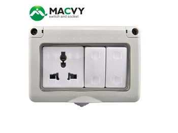 MACVY Perete rezistent la apa Comutatorul de Soclu Integrat de Box în aer liber Instalarea de Putere Universal Plug IP55 Ploaie-Dovada Universal UK
