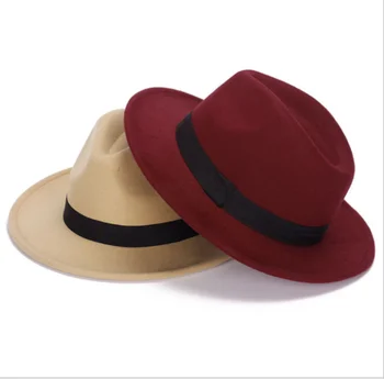 2019 Iarna Toamna Imitație De Lână Femei Bărbați Femei Pălării De Top De Jazz Pălărie Europeană American Capace Rotunde Pălării Melon