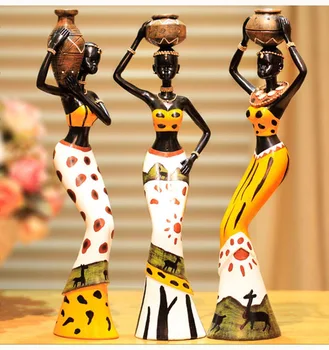 3pcs/lot 6*5*20cm femeie din africa de oameni ornamente decor acasă accesorii craft Statuie