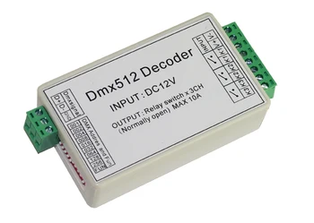 Cel mai bun price1 buc DC12V DMX-RELEU-3 canale dmx512 relee folosi pentru lampă cu led-uri