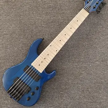 În 2020, cele mai Noi Mini 6 siruri de caractere ukelele chitara bas, de un albastru transparent, chitara electrica,negru hardware,Grif Maple,transport gratuit