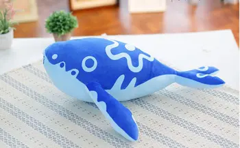 Umplute jucărie de pluș despre 60cm carton albastru balena arunca perna cadou de Crăciun b0589