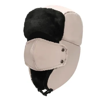 Bărbați Femei Gros De Pluș Bombardier Pălărie Cald Iarnă Hat Pentru Barbati Femei Trapper Trooper Pălării Ureche Proteja Rusă Capace De Zăpadă Earflap Capota