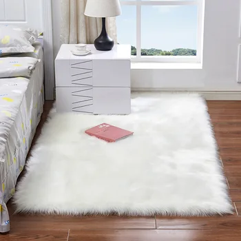 Moale artificiale piele de oaie covor scaun de acoperire dormitor living mat cald și confortabil cu blană covor