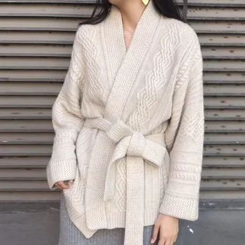 Mazefeng Pulovere pentru Femei Toamna Iarna 2020 Cardigane Eșarfe Dantelă Tricotate Moda coreeană Stil Liber Doamnelor Topuri