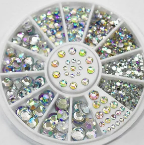 500pcs Unghii DIY Arta de Roata Sfaturi de Cristal Sclipici Stras 3D Nail Art Decor AB Culoare femeie Acrilică Diamant
