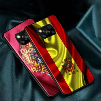 Spania steaguri naționale Pentru Xiaomi Redmi K30 K30S Mi 10T Lite Pro Poco X3 NFC X2 M3 M2 F2 Pro C3 F1 Negru Moale Caz de Telefon