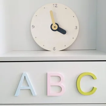 Minimalist 8-inch Tăcut Ceas de Perete Decor Camera pentru Copii Tăcut Ceas Tăcut din Lemn Rotund Ceas de Perete Simplu și Curat