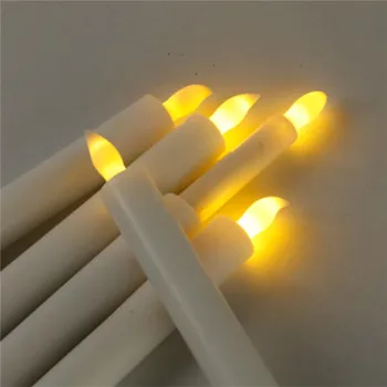 6 Buc LED fără flacără Conică Cu Lumânări Pâlpâitoare de lumină Galbenă de Împingeți Comutatorul Electric,Lumanari Pentru Nunta Decor