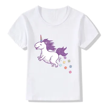 2018 Copii Drăguț Unicorn Print Funny T-Shirt Pentru Fete Baieti Topuri de Vara Copii Maneca Scurta, Haine Drăguț Copil tricou,ooo2141
