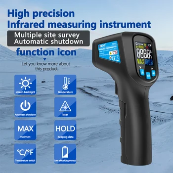 TH01A Nou Digital Termometru cu Infraroșu Arma Metru Non contact IR Pirometru, Termometru Higrometru Ecran LCD Color
