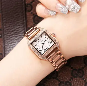 Ceasuri femei 8109 Rose Gold Ceas din Oțel Inoxidabil cu Diamante GUOU Doamnelor Ceas de Lux Reloj Mujer Ceas Femei relogios saat