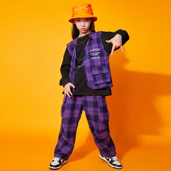 Copiii Hip Hop Îmbrăcăminte Tricou Top fără Mâneci Sacou Pantaloni de Marfă pentru Fată Băiat de Jazz Dans Costum de Haine de Stradă, Uzura de Partid