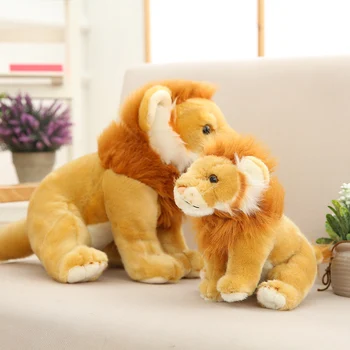 Drăguț ședinței leu de Pluș Umplute de animale sălbatice Jucarii papusa Minunat de Craciun pentru Copii cadouri
