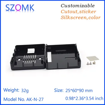 Szomk abs negru zmeura material plastic cutie de joncțiune electronice pentru pcb design 25*60*90 mm