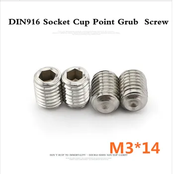 100buc/lot DIN916 M3*14 Soclu Cupa Punctul știftului filetat din Oțel Inoxidabil