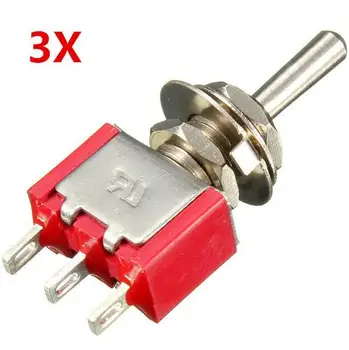 5 buc Rosii 3 Pin ON-OFF-ON 3 Poziția SPDT Mini Comutator AC 6A/125V 3A/250V Preț Scăzut MTS-103 RED