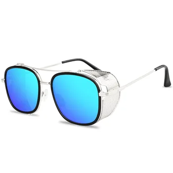 2020 Moda Retro Steampunk ochelari de Soare Rotund Designer Steam Punk Metal Scuturi ochelari de Soare Barbati Femei UV400 Gafas de Sol