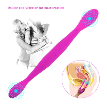 Cap dublu USB de Reincarcare Stimulator Clitoris Masaj Stick Vibratoare Jucarii Sexuale Vibratoare pentru Femei de sex Feminin