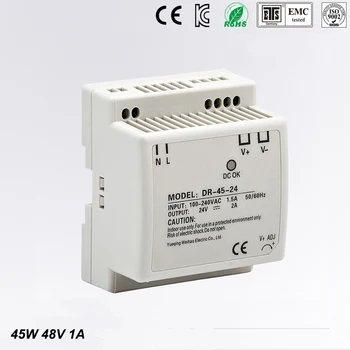 (DR-45-48) 45W 48V comuta sursa de alimentare (85-264VAC de intrare) 45W 48v dc șină din alimentare transport gratuit