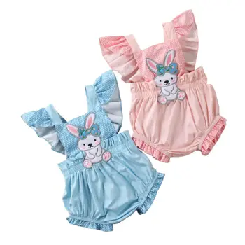 Iepurașul de paște Romper Haine pentru Sugari, Nou-născut jocuri pentru Copii Baby Girl Zburli Salopeta Costum Costume Set 0-18M