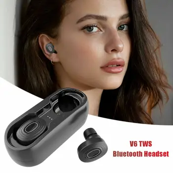 V6 TWS Wireless Căști Bluetooth 5.0 Touch Control Pavilioane 3D Stereo Căști Impermeabil