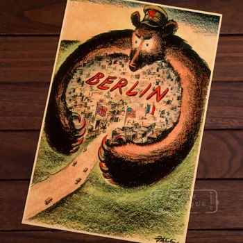Aliați în comuniste purta arme Berlin WW2 Epocă Poster de propagandă Retro de Perete Decorativ Canvas Postere Autocolante Bar Decor Acasă