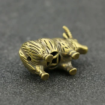 Alamă Animal Statuie Ornament Chinezesc Zodiac Taur Birou Deco Ox Meserii Wall Street Bronz Taur Fioros OX Statuie-Alama