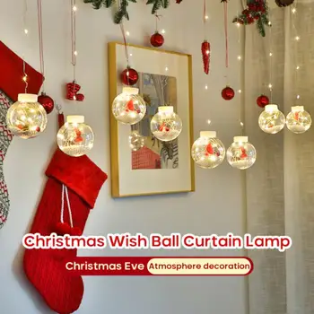 Moș Crăciun Lumini de Basm Decor de 10 Inch LED Mingea de Craciun Glob Decor Alb Cald LED Lumina Ornament
