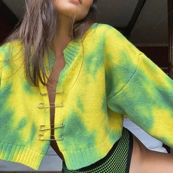 OLOMM Epocă Pulover Tricotate Primăvară Moda All-Meci Felinar Sleeve Top de sex Feminin ștrasuri din Mărgele Decor Maneci Lungi Pulovere Femei