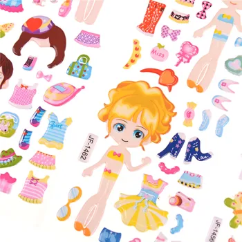 5 Foi de Copii Minunat Rochie de Până Autocolante de Desene animate Frumusete Dress Up Fetita Iubește PVC Autocolante Pentru Fete Jucarii si Cadouri Jucării Clasice