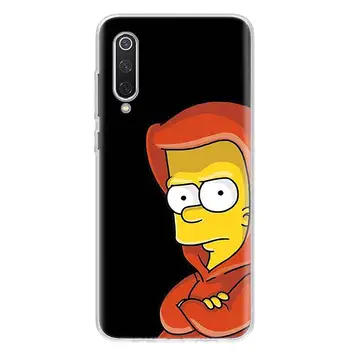 Negru Simpsons Stil Acoperi Caz de Telefon Pentru Xiaomi Redmi Nota 9 9 8T 8 7 6 5 5A 6A 7A 8A 4X K20 K30 S2 Pro Moale de Lux Capa