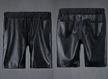 27-44 Nou 2018 îmbrăcăminte pentru Bărbați Stilist de moda PU Casual pantaloni Scurți pentru plus dimensiune costume de scena cântăreață