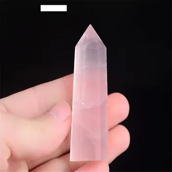 5-6cmNatural brut praf de piatra de cristal de piersici energie minereu de cristal minereu de șase prismă de cristal column1pc
