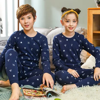 Copii Baieti Pijamale Copii Fata de Toamna din Bumbac Seturi de Copii Pijamale Homewear Băiatul cu Pijamale Pijamale 9-19Years Tineret Haine de Adolescente