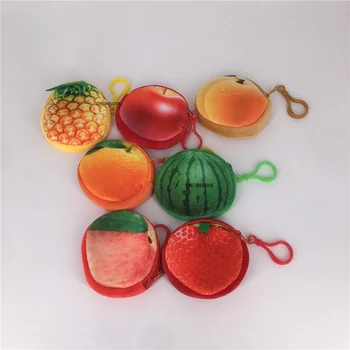 7Designs , 8CM Mini Pic de Pluș Fructe monedă pungă , Buzunar Mic Poseta de Monede , cheie cârlig Husa Portofel Caz SAC