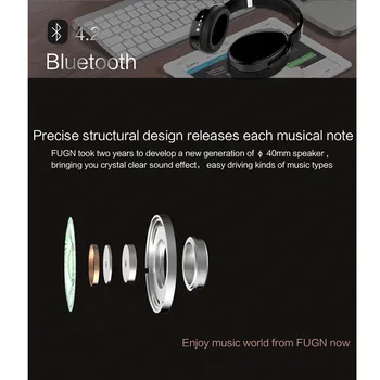 Binmer Bluetooth 4.2 Căști Wireless Super-Ureche Căști Stereo Cască Complet Închis Căști Setul Cu Cască Bluetooth Inteligent
