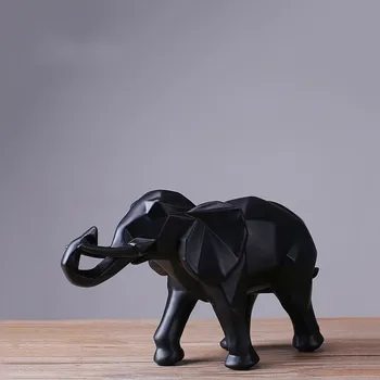 2018 Limitat Mrzoot Modern Abstract Negru Elefant Statuie Rășină Ornamente Decor Acasă Accesorii Cadou Geometrice Sculptura