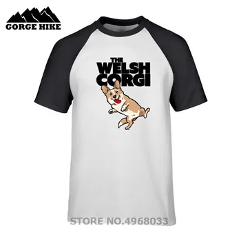 De înaltă Calitate de Imprimare Digitală de tip Boutique de Streetwear Welsh Corgi Câine negru T-shirt de Vară în aer liber Misto Barbati tricou Pre-Tees Bumbac