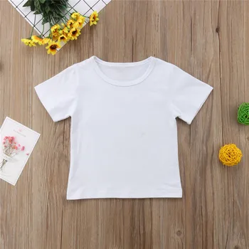 Alb Solid Cotton Modal Personalizate Copii Vara Tricou DIY Imprimare Fata Baieti Tricou Copil Top Casual