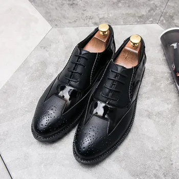 Mens Bocanc Rochie din Piele Pantofi Barbati Birou Formale Petrecere de Nunta Pantofi pentru Bărbați de Calitate de Top de Moda Stil Britanic Oxford Pantofi pentru Bărbați