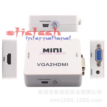 Prin dhl sau ems 100 de seturi Originale Pentru Xbox360, PC, DVD, PS3 HD 1080P MINI VGA la HDMI Cu Audio Converter HDMI2VGA Video Caseta Adaptor