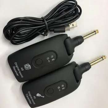 1 Set 6,35 mm Wireless de Chitara Sistem de transmisie-recepție Negru DIY, cu Cablu USB