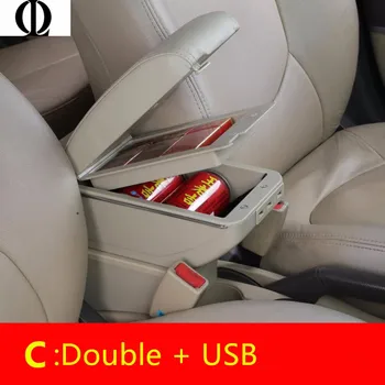 7USB+Lift+Slide+LED Magazinul central cotiera cutie de conținut cutie cu suport pentru pahare scrumieră Pentru 2017 Noul Hyundai Solaris 2 accent
