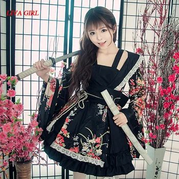 LIVA FATA GokuRakuJoudo Curtezană Cosplay Costum Lolita Japonia Anime Harajuku Kawaii Dans Menajera Kimono Pentru Femei Adulte S-3XL