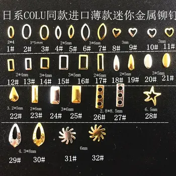 100buc/sac Nou 3D Nail Art Decor Aliaj de Unghii Accesoriu Japonia Stud Nit Droptear Frunze Dreptunghi Inima DIY de Instrumente de Unghii Farmec