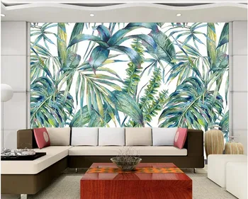 Tapet personalizat fotografie 3d murală camera de zi dormitor tapet Nordic trase de mână tropicale cu frunze TV fondul de hârtie de perete