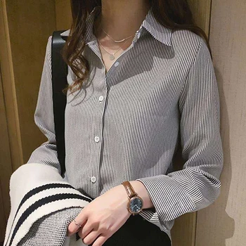 Femei Bluza de Moda Turndown Guler Maneca Lunga Doamna de Moda Bluze de Toamna OL Tricou Haine coreene Roupas Femininas